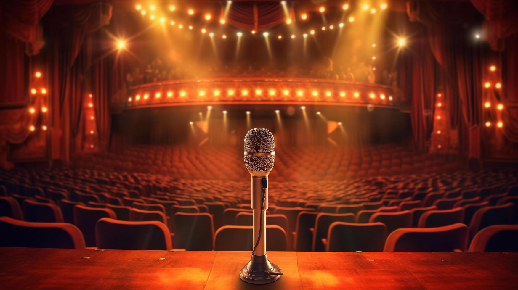 A microphone on stage, photo
