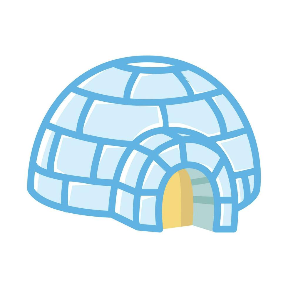 Igloo ice house flat icon vector