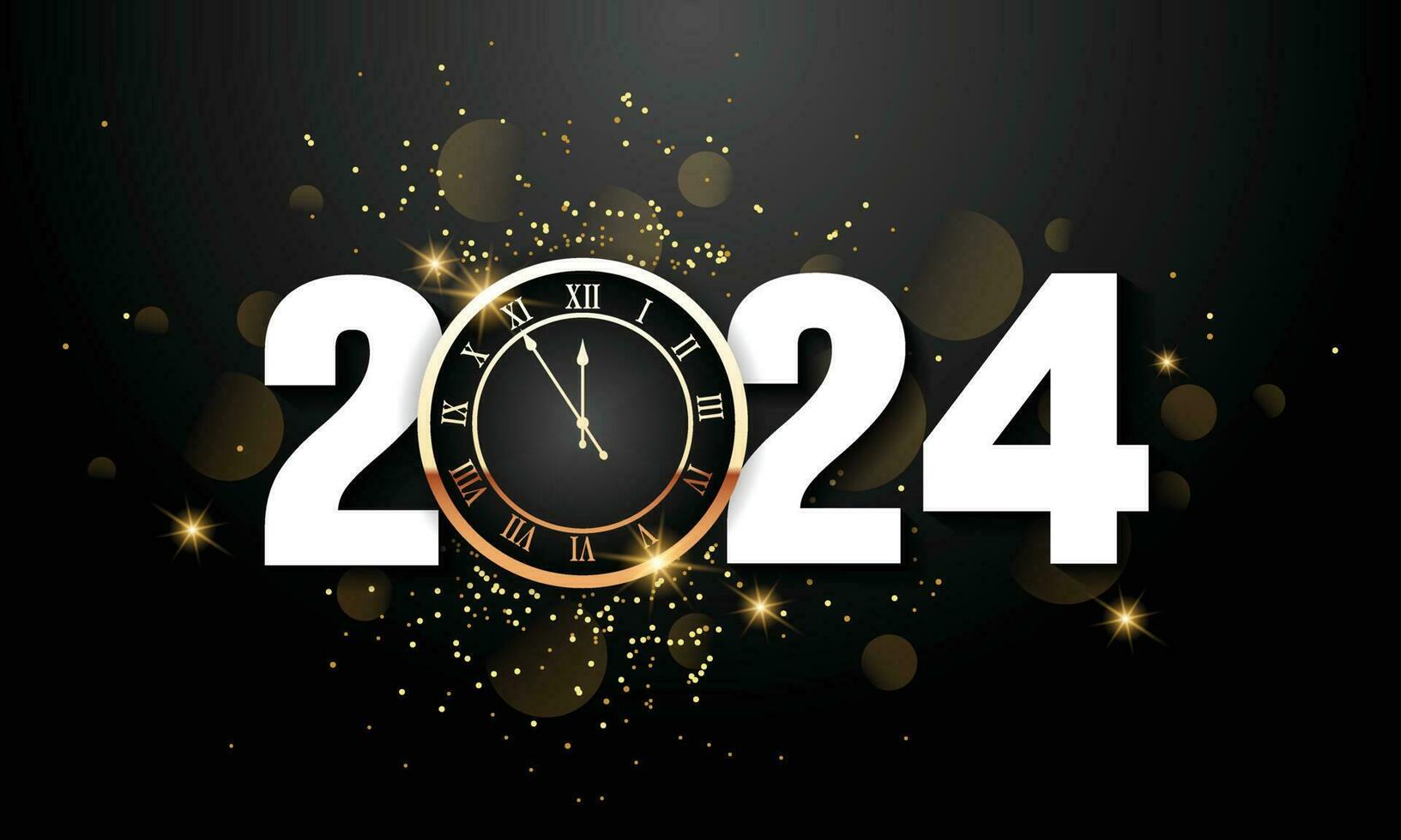 2024 Happy New Year Background Design. Greeting Card, Banner, Poster. Vector Illustration.