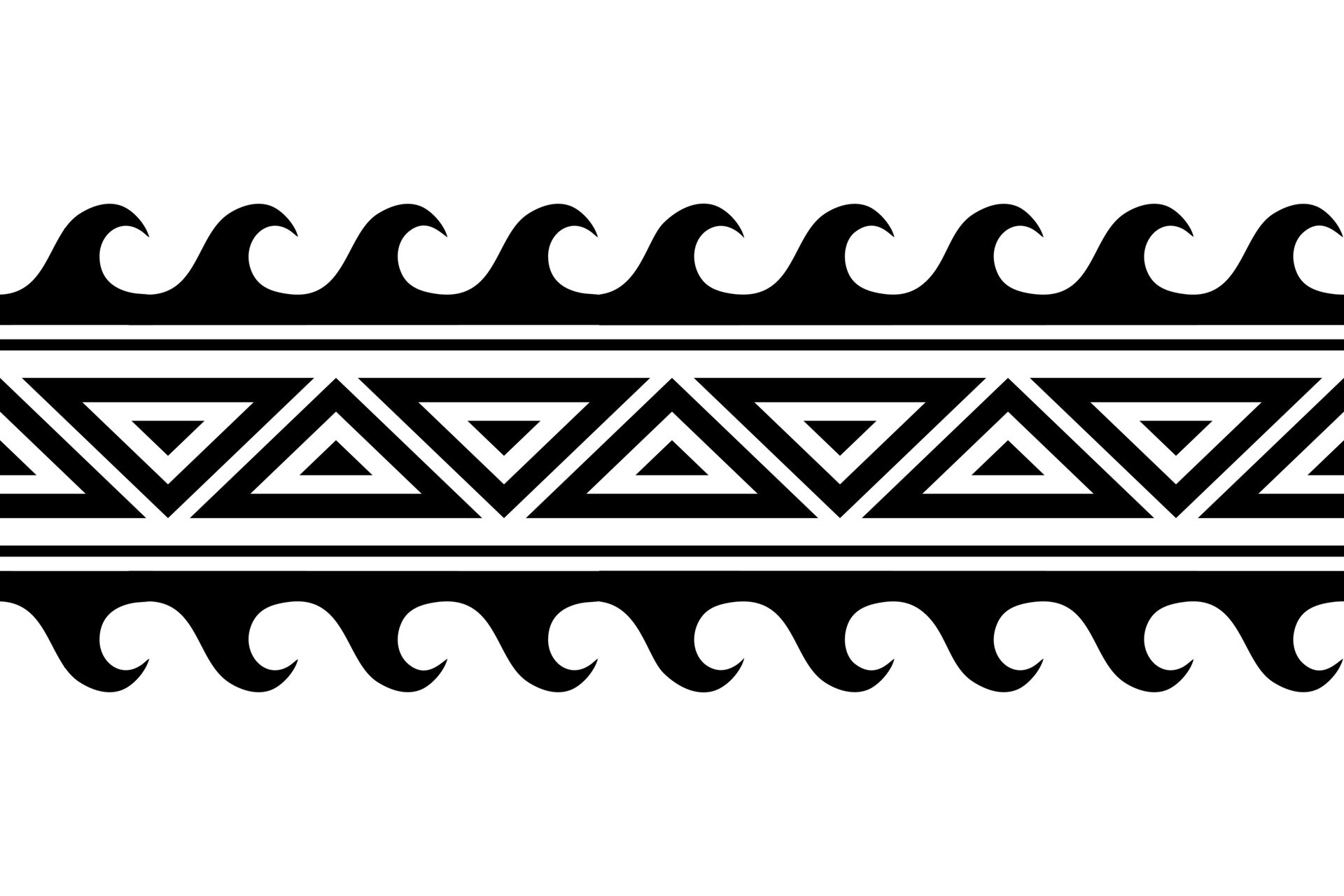 maori-polynesian-tattoo-bracelet-with-waves-and-sun-symbol-tribal