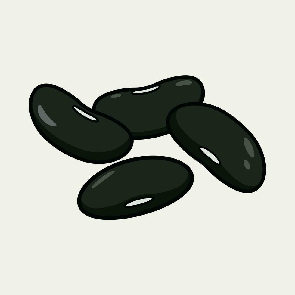 High-quality black beans vector illustration. Black beans icon vector isolated. Modern flat design