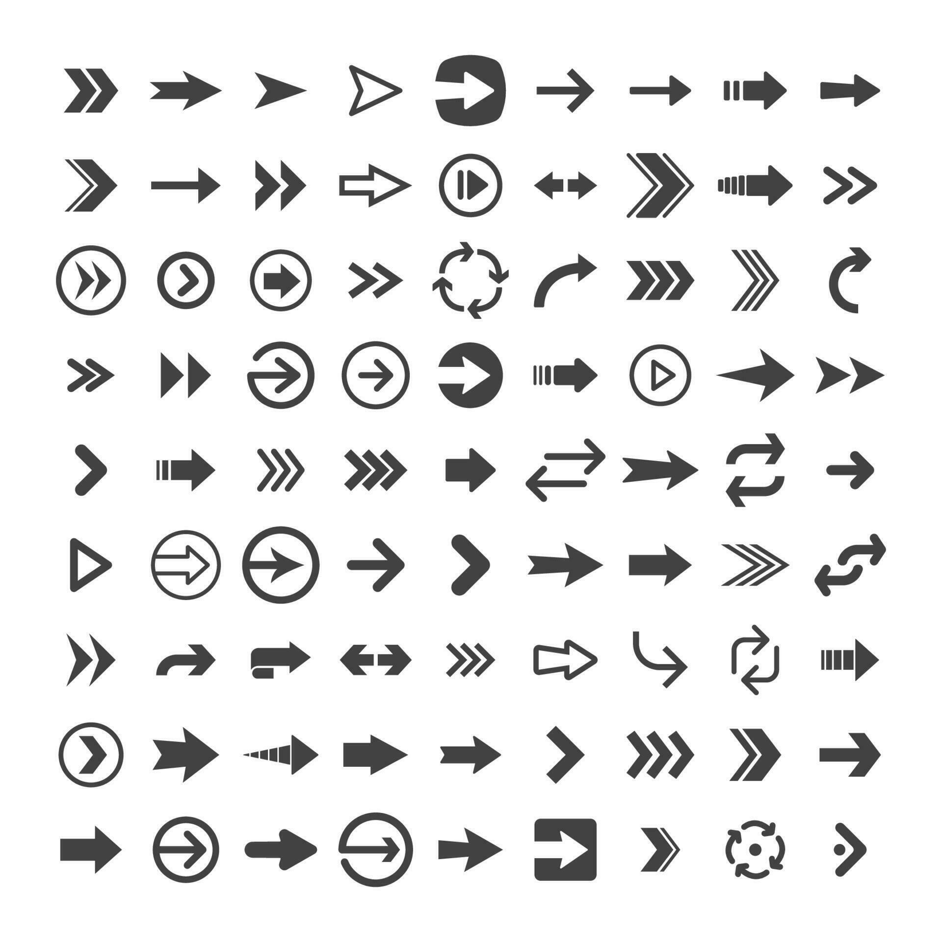 Arrow pictogram collection. Set of arrows. 24542256 Vector Art at Vecteezy