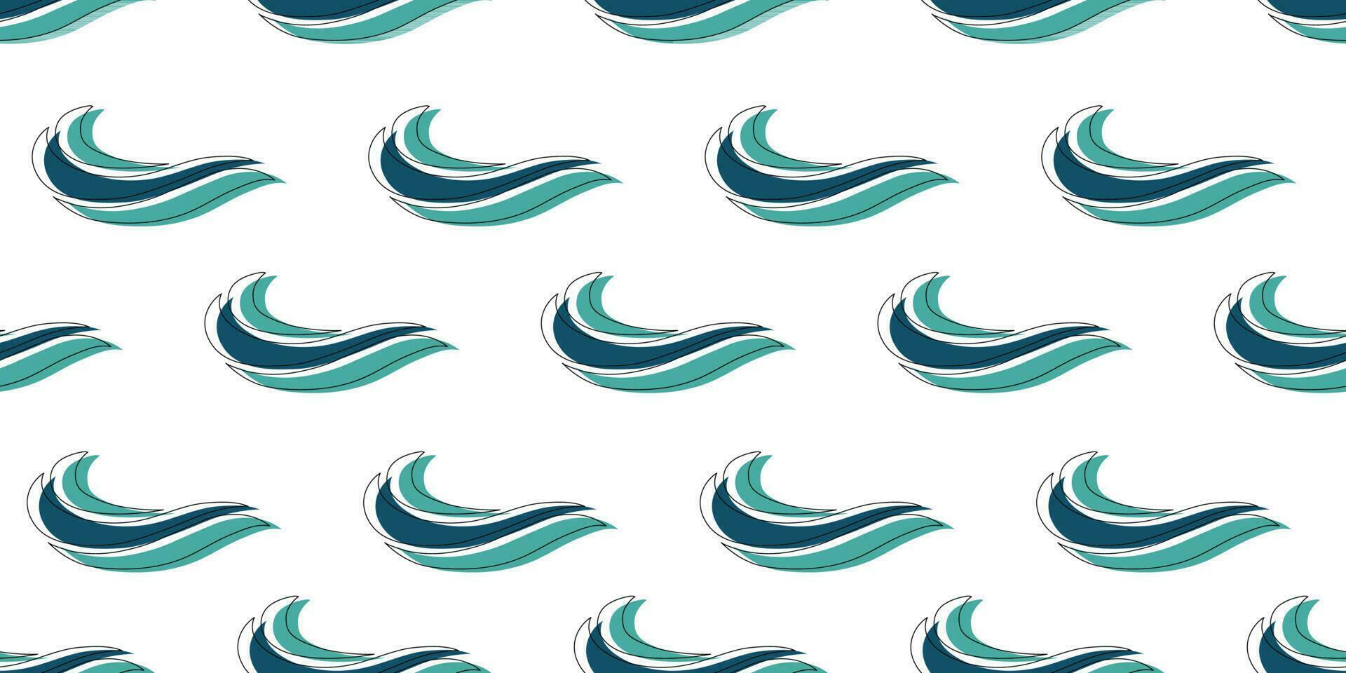 Sea waves seamsless pattern. Ocean water background. Nautical vector seamless pattern for design, background, web design, social media
