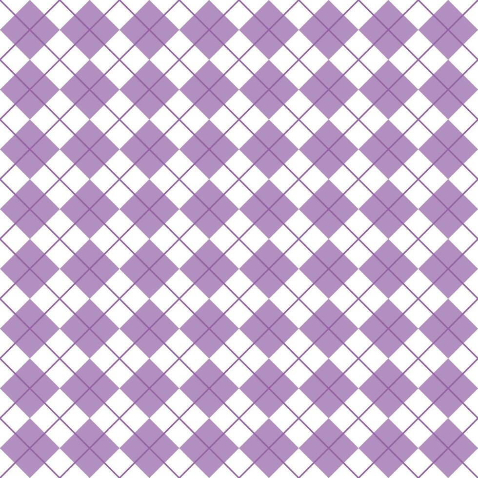 Simple Purple And White Seamless Argyle Pattern vector