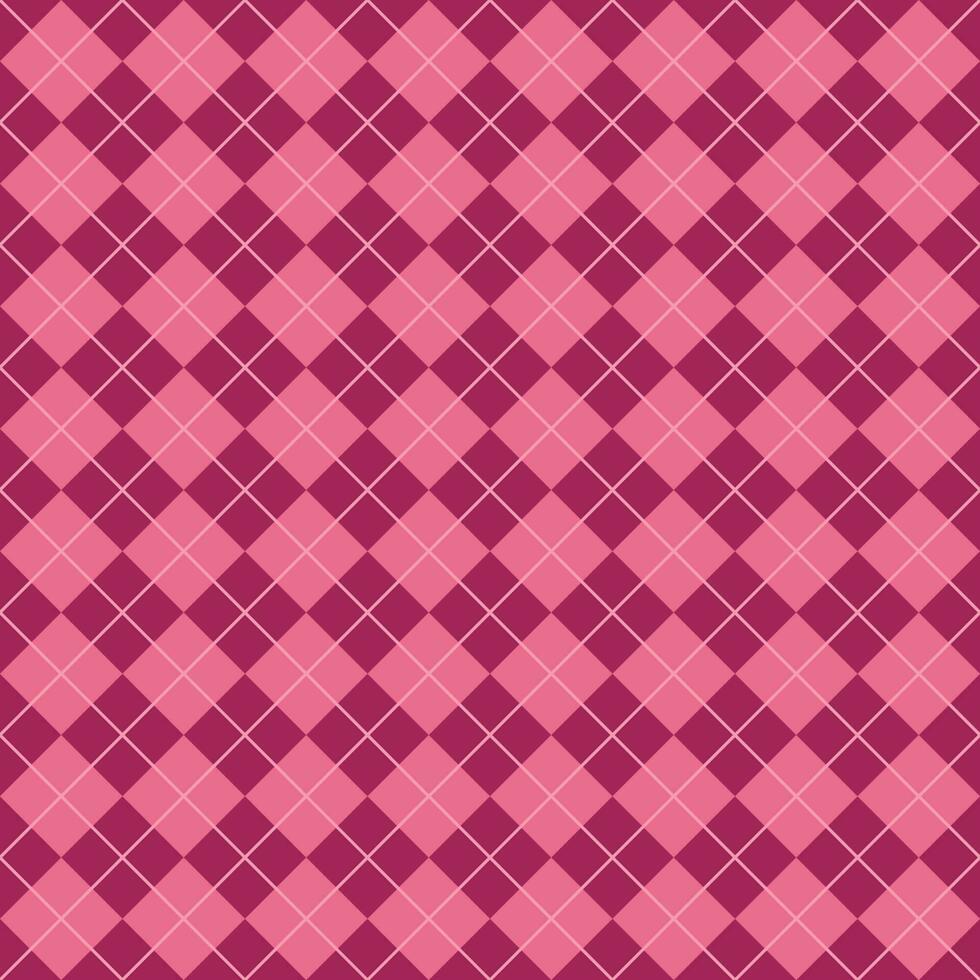 Simple Dark And Light Pink Seamless Argyle Pattern vector