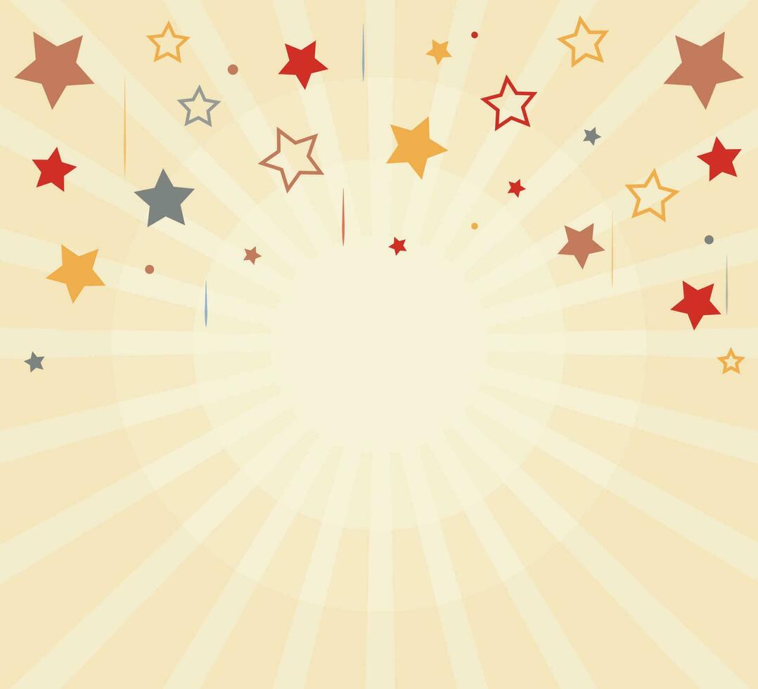 Stars on sunburst yellow background vector