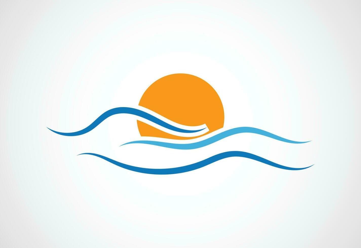 Ocean Wave logo design, Vector design template