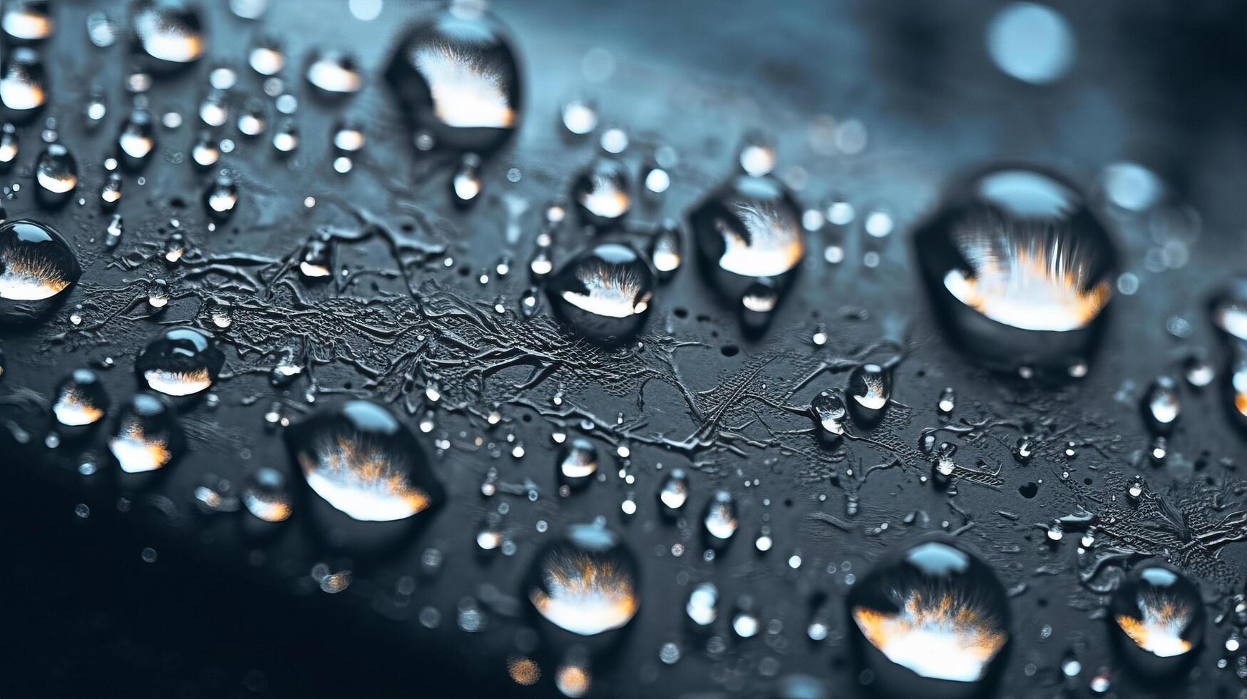 Macro wet glass with water drops. Illustration photo