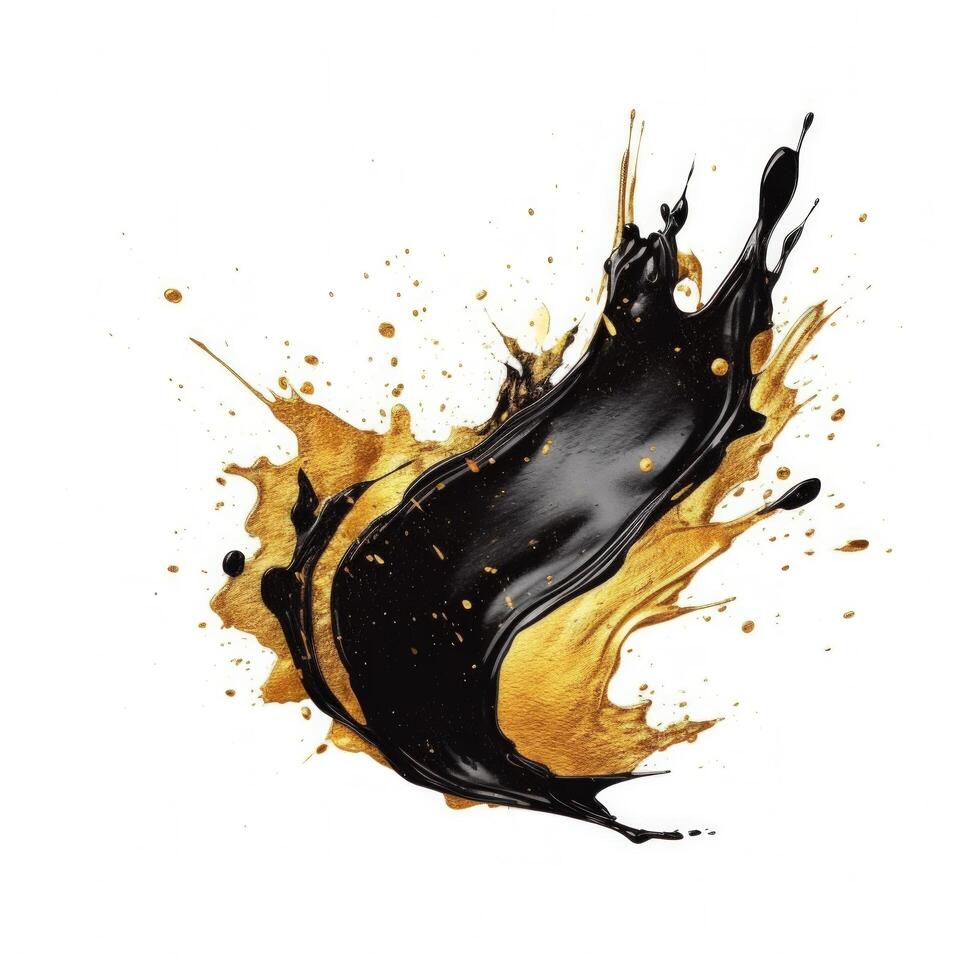 Black and golden splash. Illustration photo