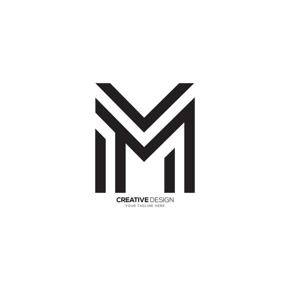 Creative letter VM line shape modern unique monogram logo. VM logo. MV logo vector