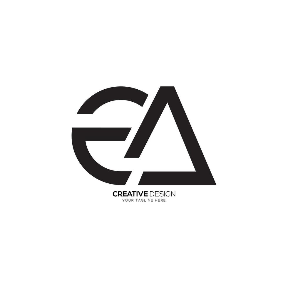 Modern line shape letter EA or FA unique stylish monogram logo. EA logo. AE logo vector