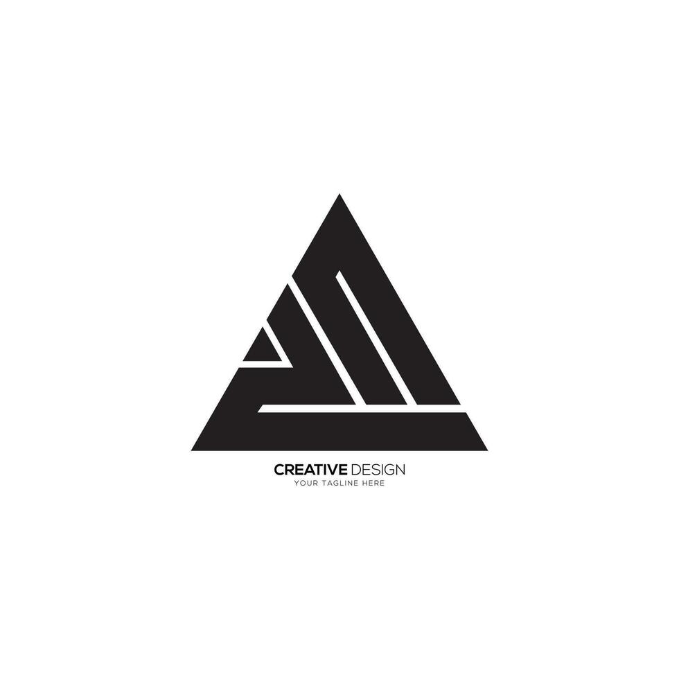 Letter a z n modern unique triangle shape creative monogram flat logo. A logo. Z logo. N logo vector