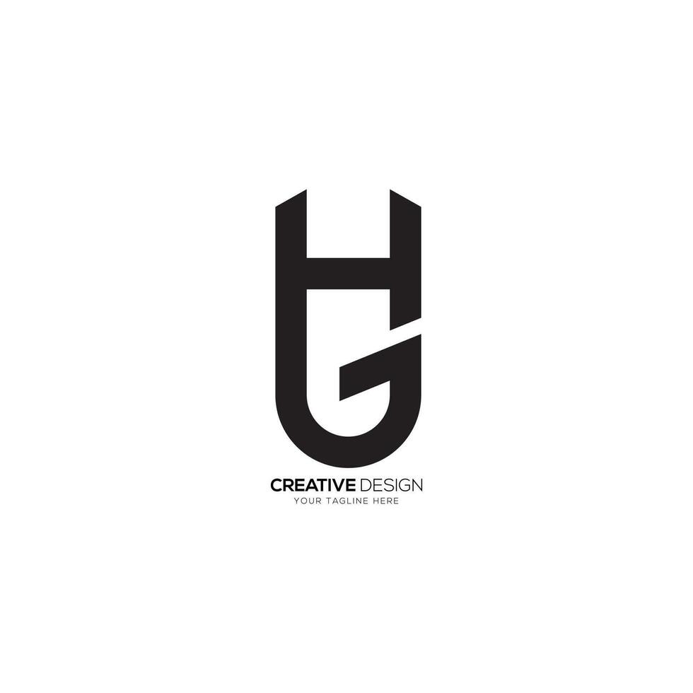 Creative letter HG line shape elegant art monogram unique logo. H logo. G logo vector