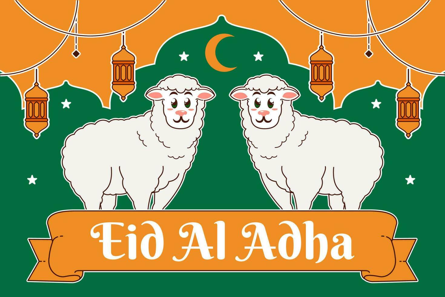 eid al-adha bandera vector