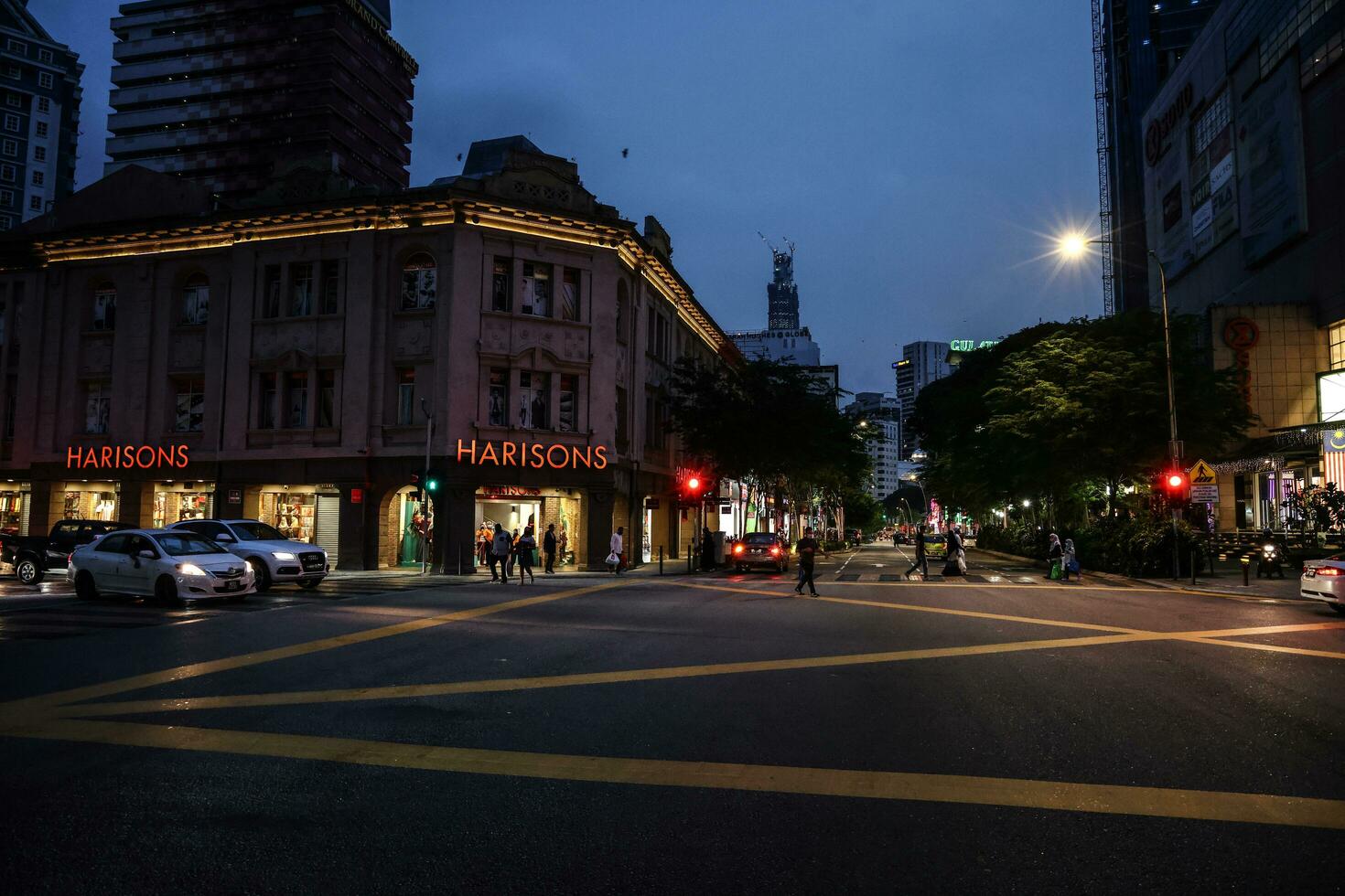 Kuala Lumpur, Malaysia-September 11, 2020- The old Harrison store opposite sogo complex lights up in the slow struggling market due to pandemic covid-19 photo