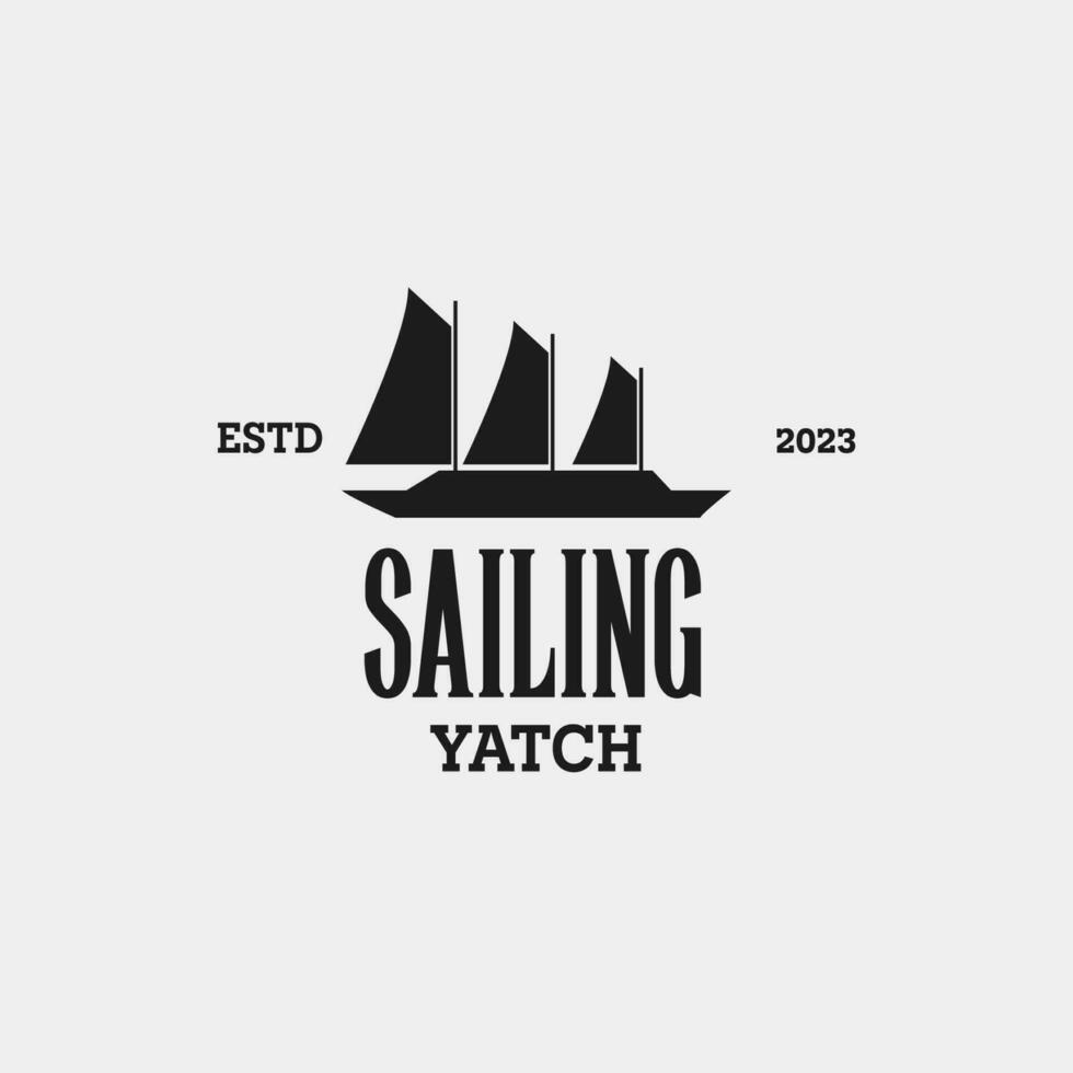 Creative sailing yacht, ship, cruise and marine logo design vector concept illustration idea