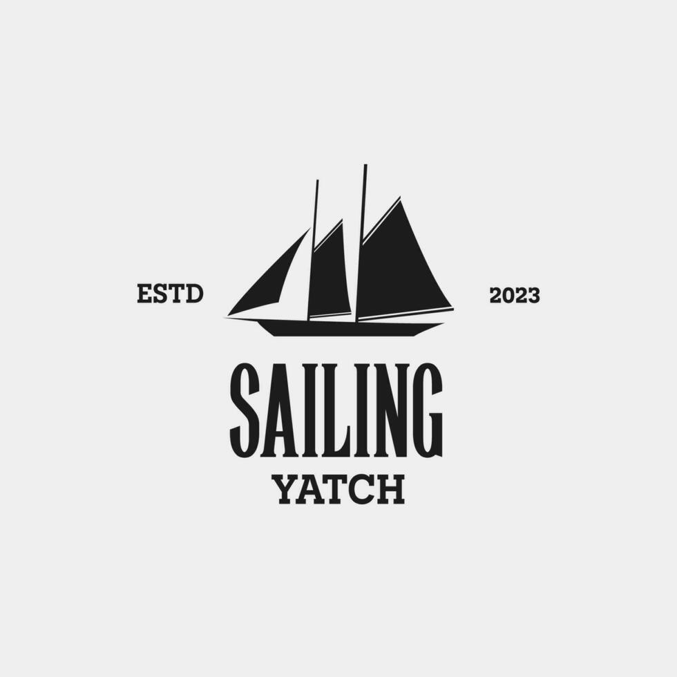 Creative sailing yacht, ship, cruise and marine logo design vector concept illustration idea