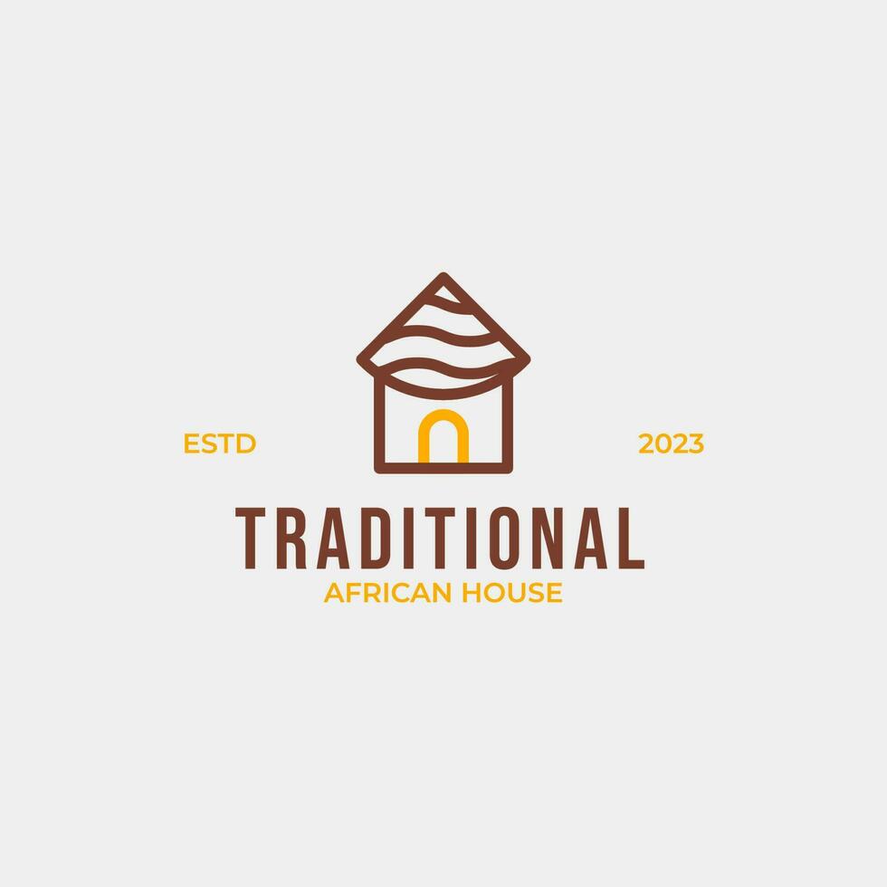 Creative traditional african house logo design concept illustration idea vector