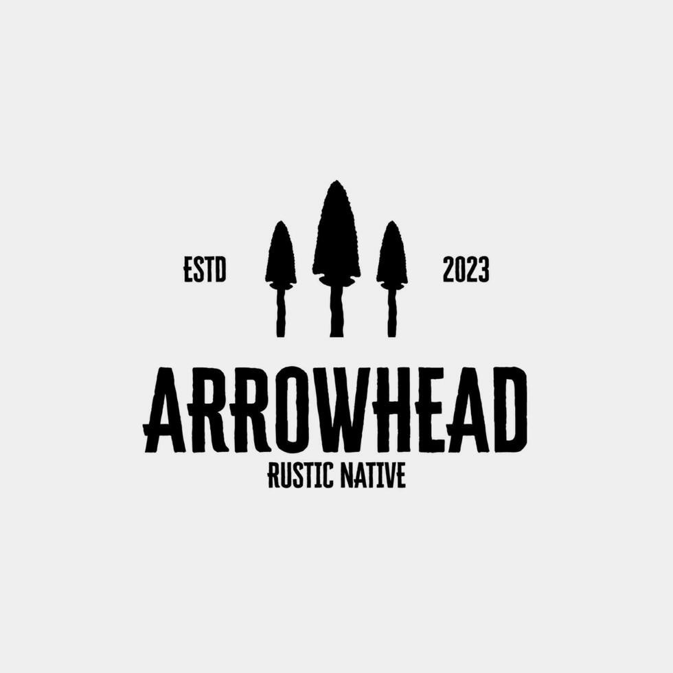 Creative rustic native arrowhead logo design vector concept illustration idea