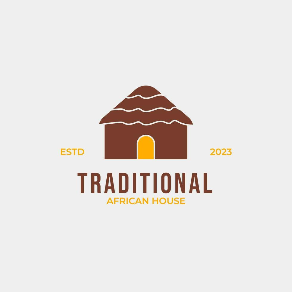 creativo tradicional africano casa logo diseño concepto ilustración idea vector