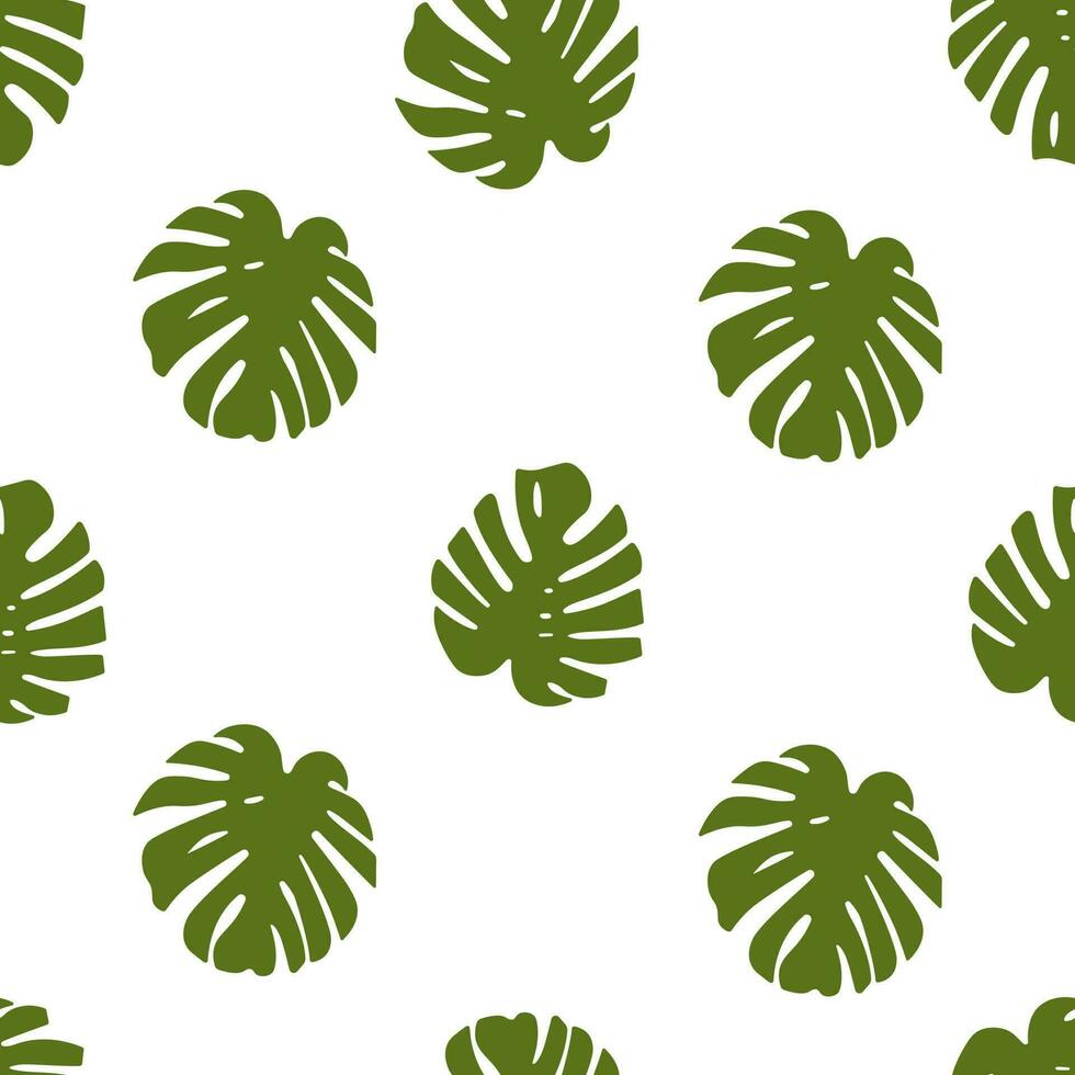 Seamless Pattern with Shadow Monstera Leaves vector