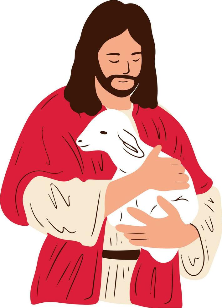 Jesus the Good Shepherd Illustration vector