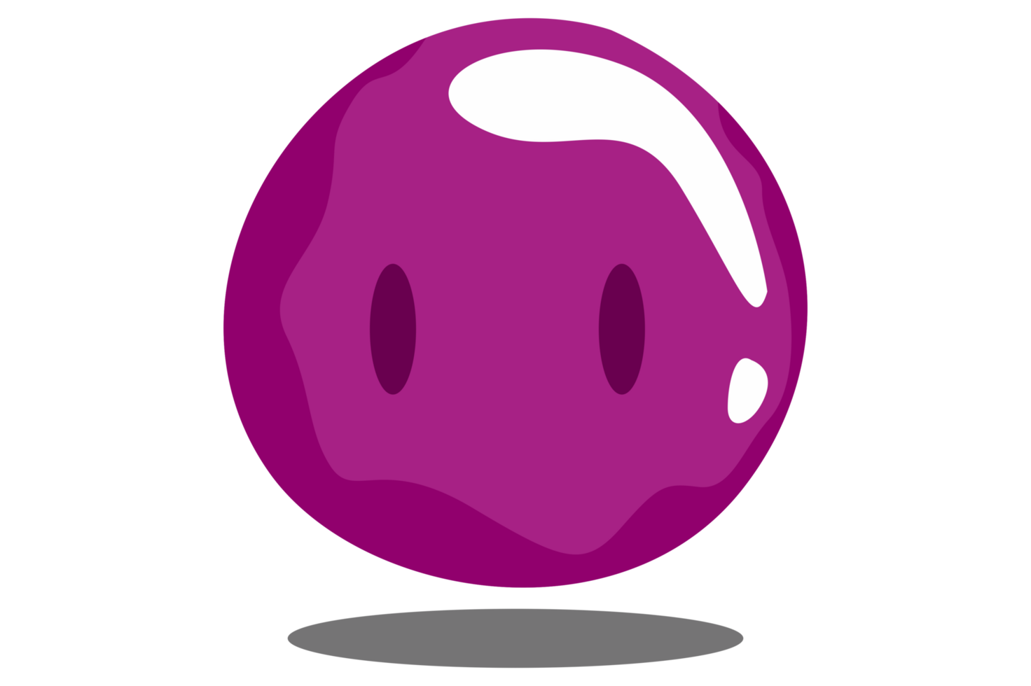 Purple Ball Monster Cartoon With Transparent Background png
