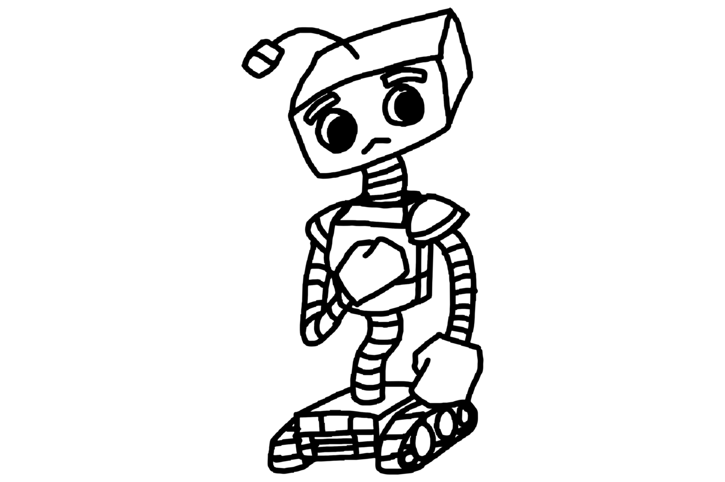 Robot Kratun Character With Sad Face Expression png