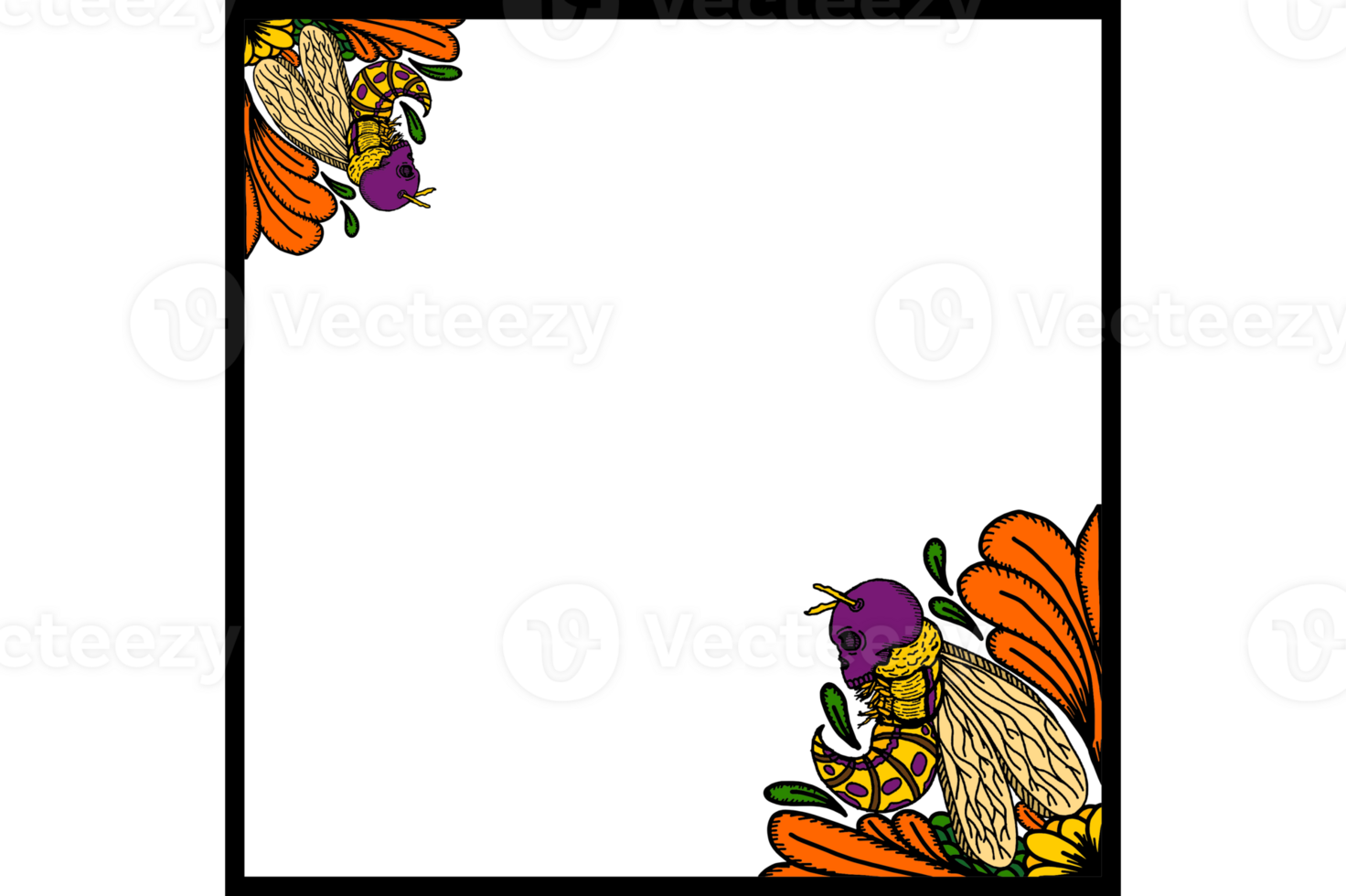 vespa con umano cranio testa ornamento confine con Halloween tema png