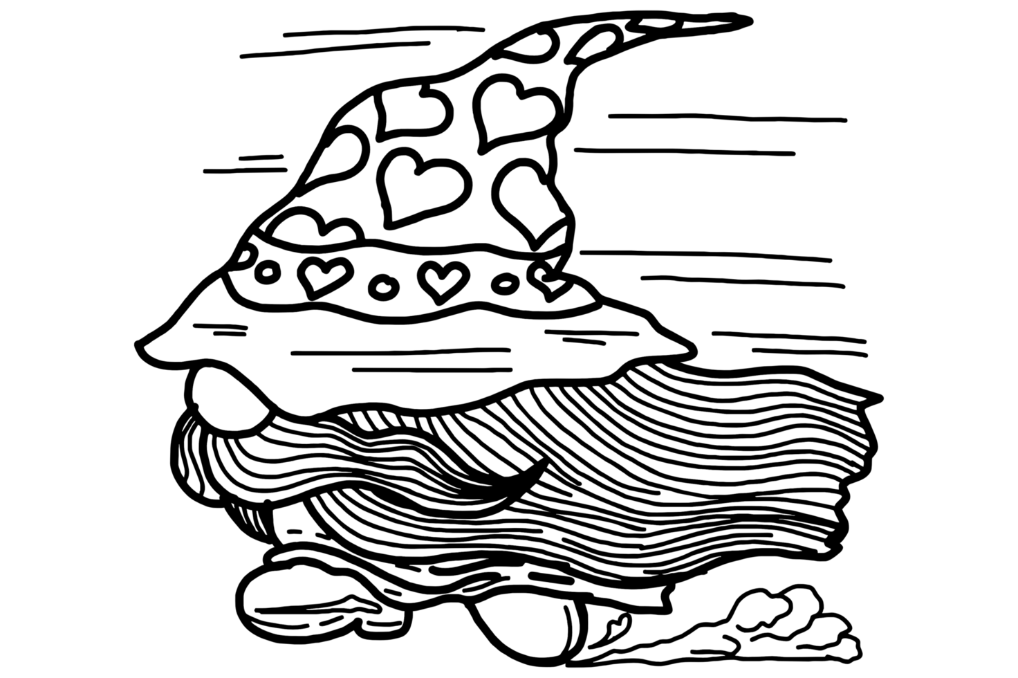 Coloring of Valentine Love Gnomes Running png