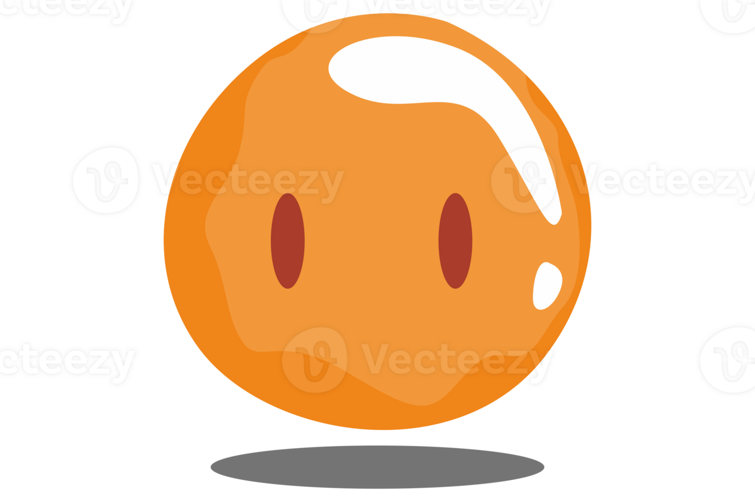 Orange Ball Monster Cartoon With Transparent Background png