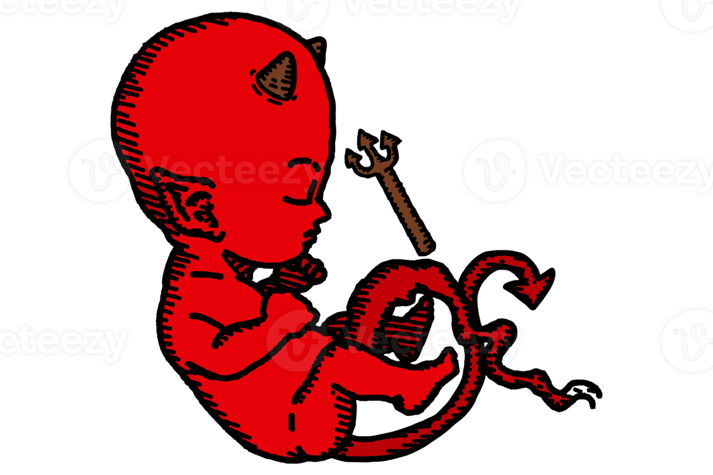 en train de dormir rouge bébé Satan - démon png