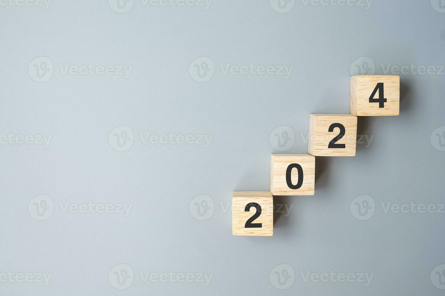 Step of 2024 wooden block. Business, planning, growth, Risk Management, Finance and strategy Concepts photo