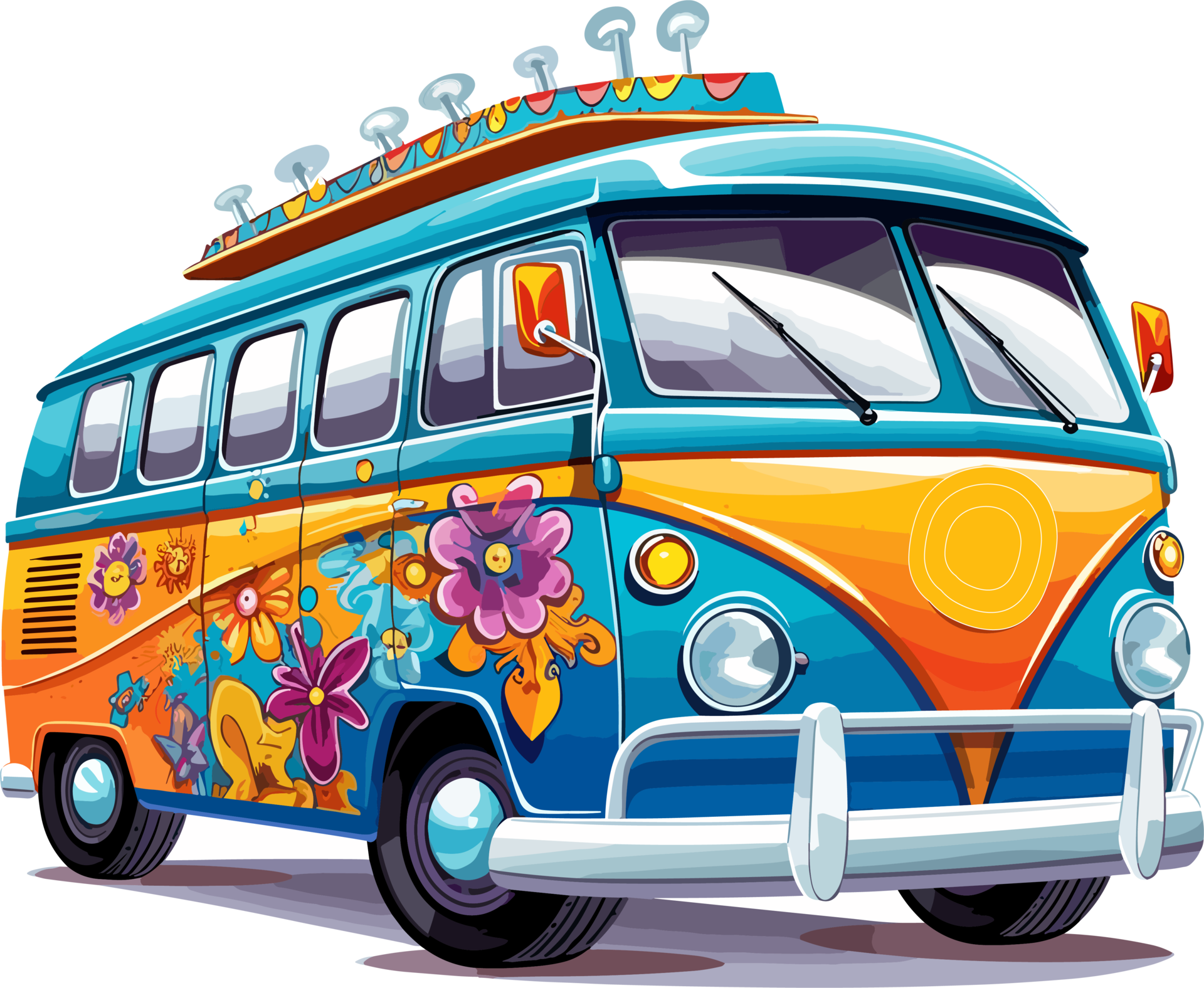 Hippie Bus Png - Hippie Bus Clipart PNG Image With Transparent