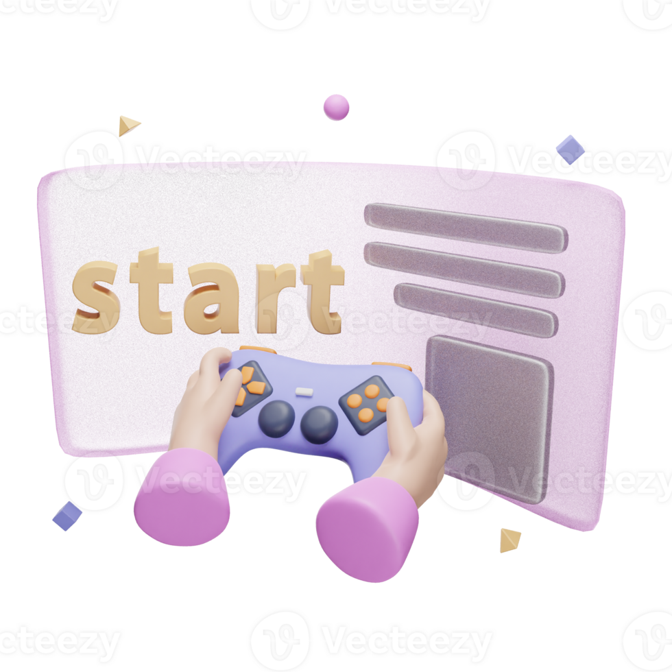 3d icon gaming metaverse illustration concept icon render png