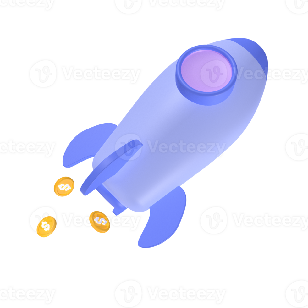 3d icon rocket business illustration concept icon render png