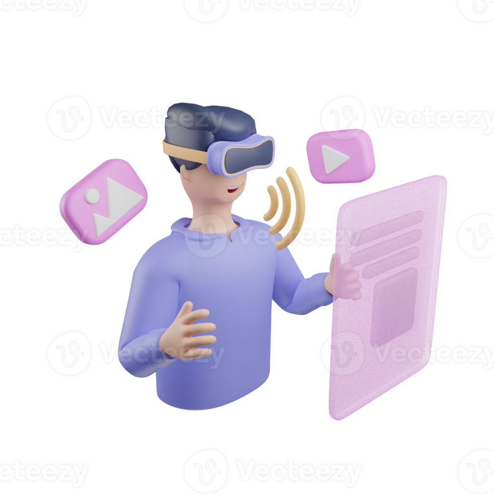 3d icon vr entertainment metaverse illustration concept icon render png