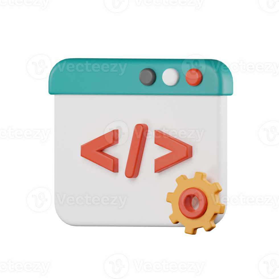 3d icon programming seo illustration concept icon render png