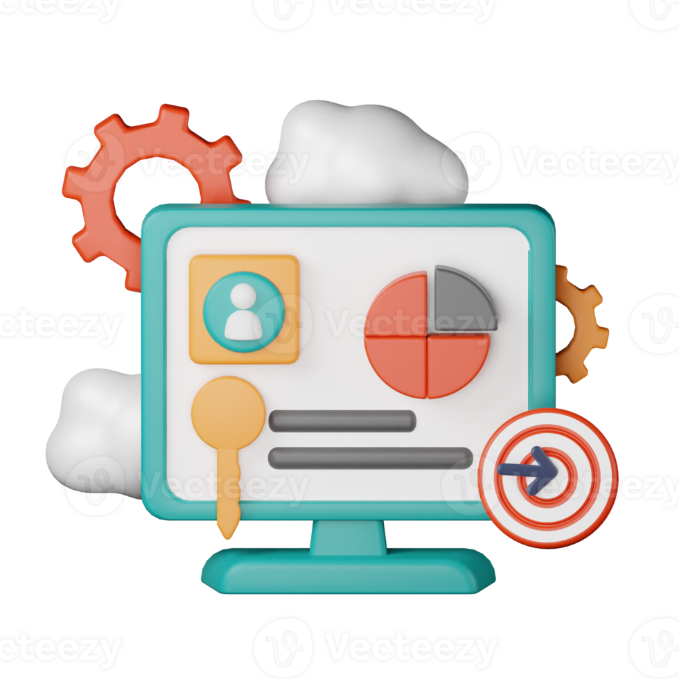 3d icon editable stroke seo illustration concept icon render png