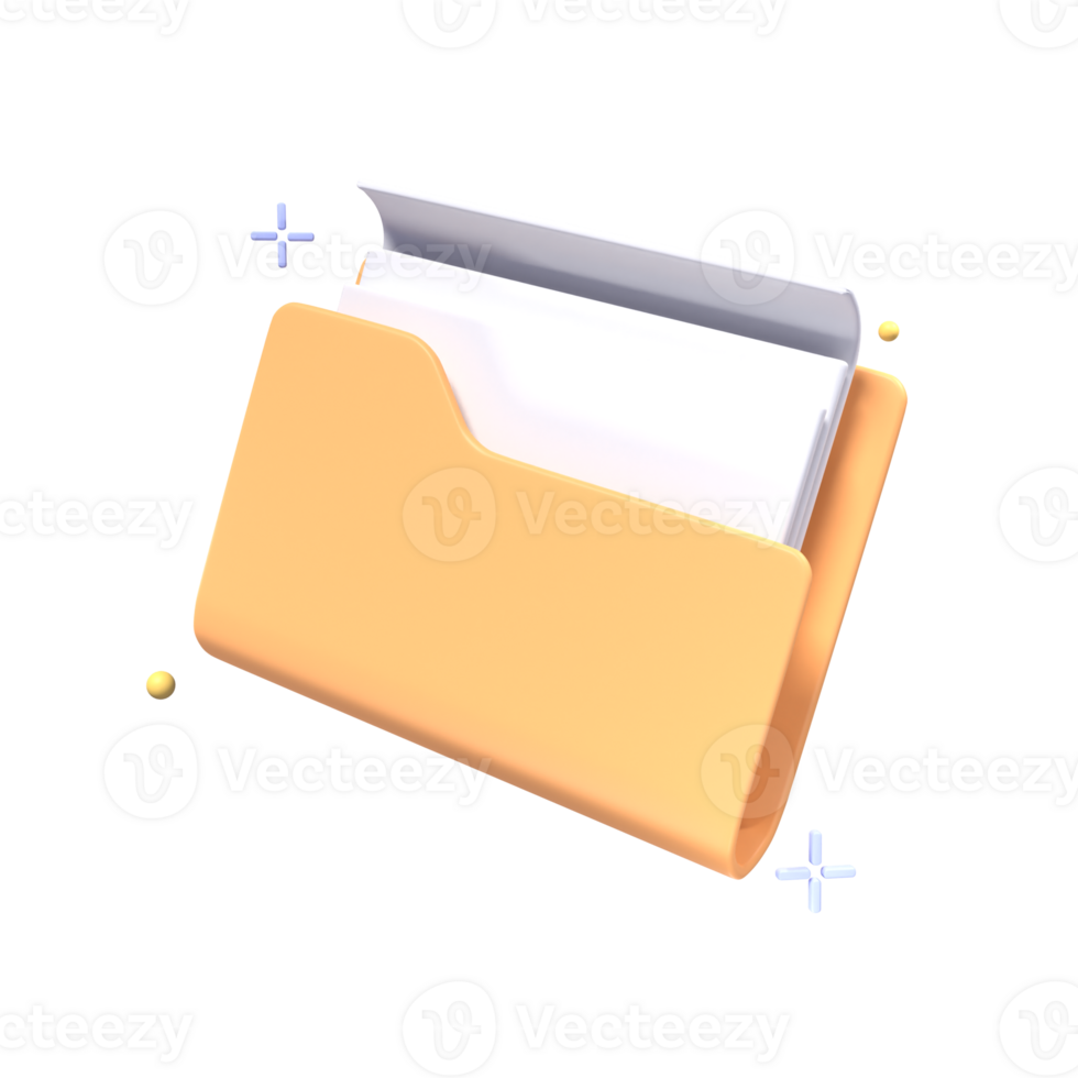 3d icon folder business illustration concept icon render png