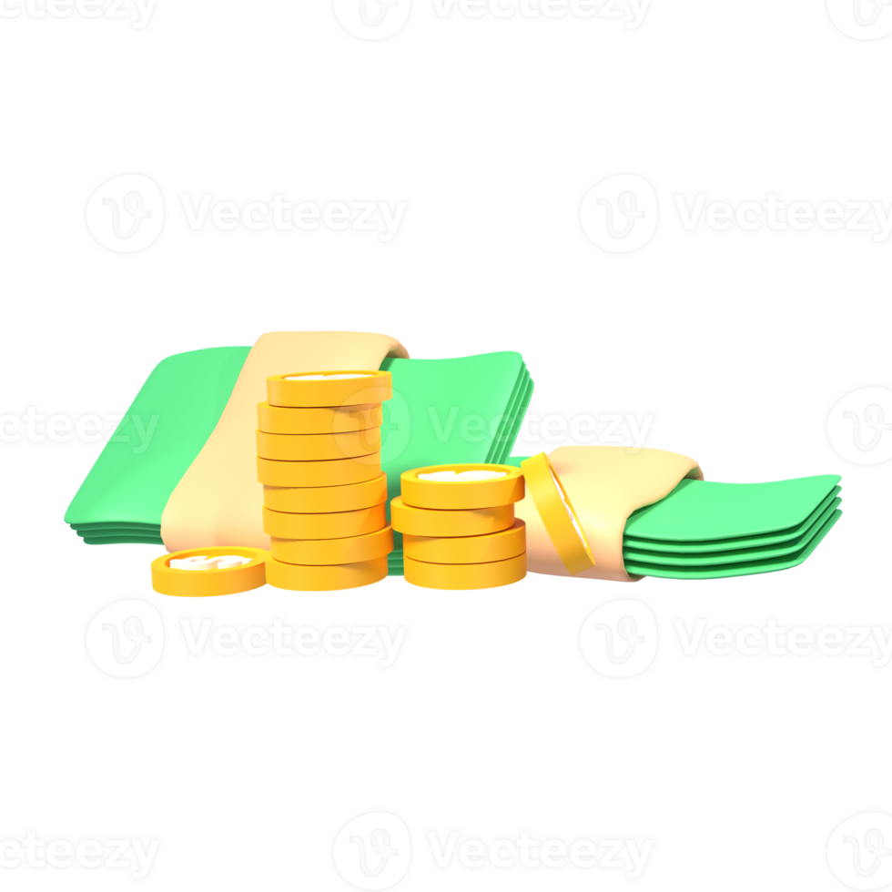 3d icon money coin business illustration concept icon render png