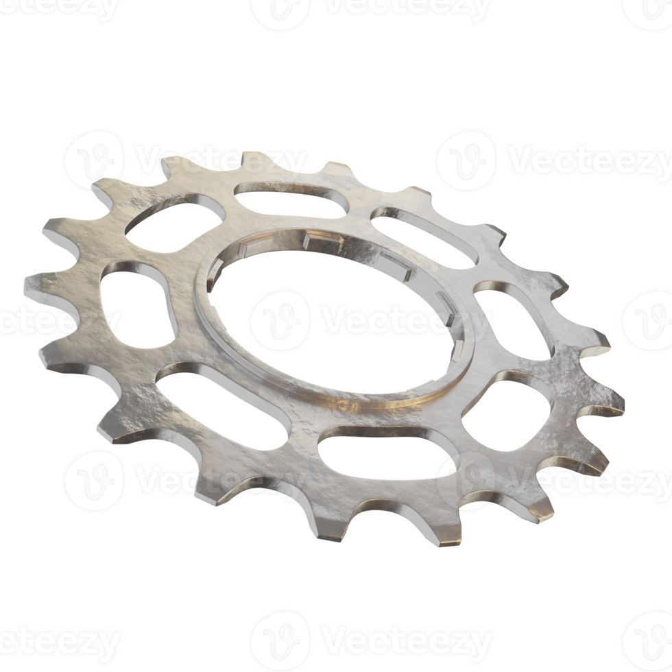 3d icoon tand versnellingen realistisch metaal structuur ingenieur mechanisch illustratie concept icoon geven png