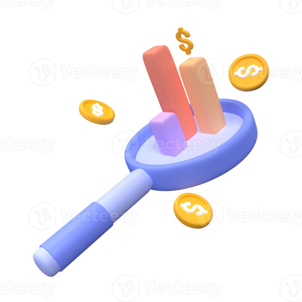 3d Symbol Vergrößerung Glas Geschäft Illustration Konzept Symbol machen png