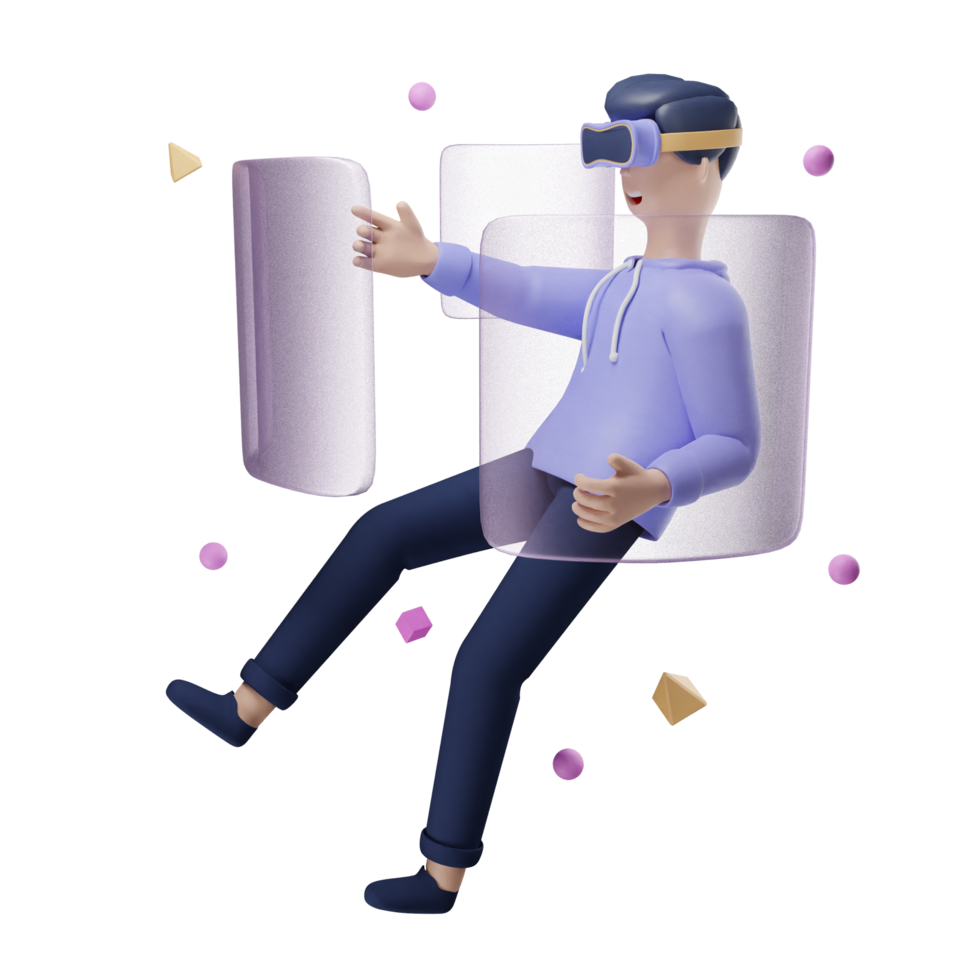3d icon vr programming metaverse illustration concept icon render png