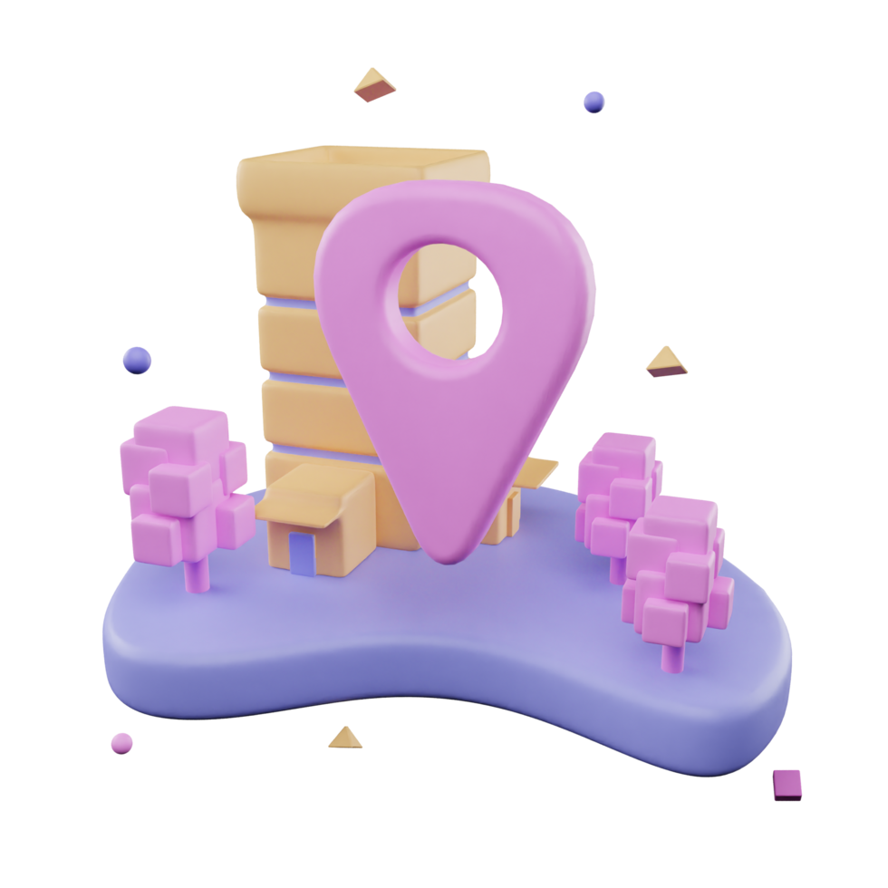 3d icon virtual land metaverse illustration concept icon render png