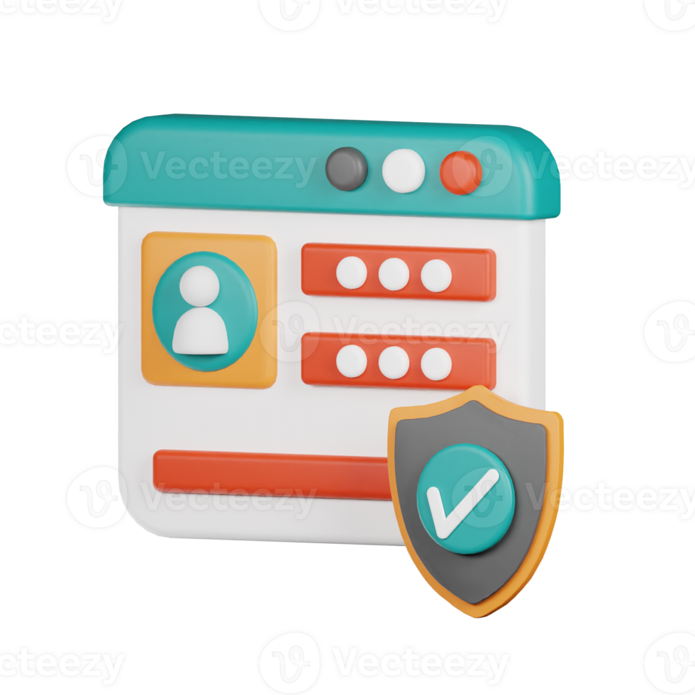 3d icon user protection seo illustration concept icon render png