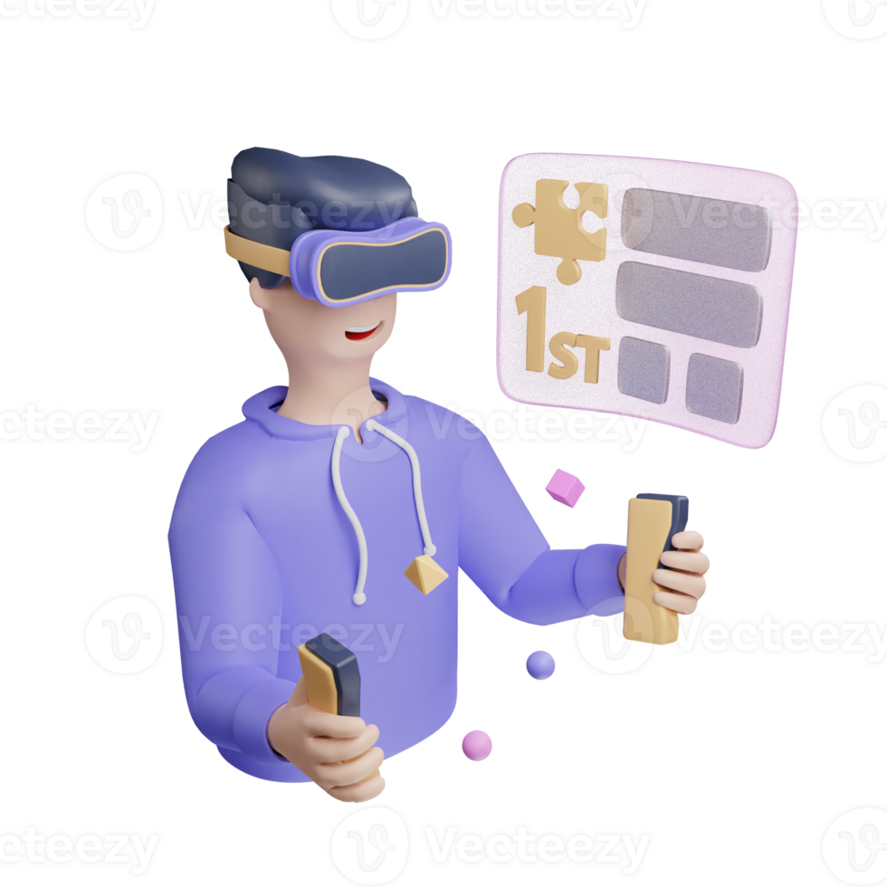 3d icon vr game metaverse illustration concept icon render png