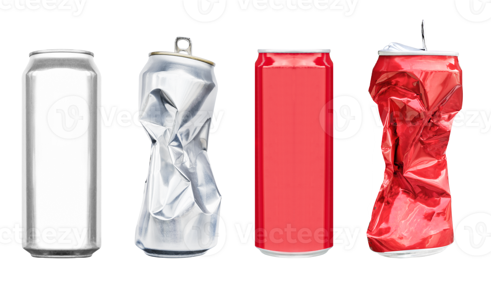 Aluminum can before and after compressed png