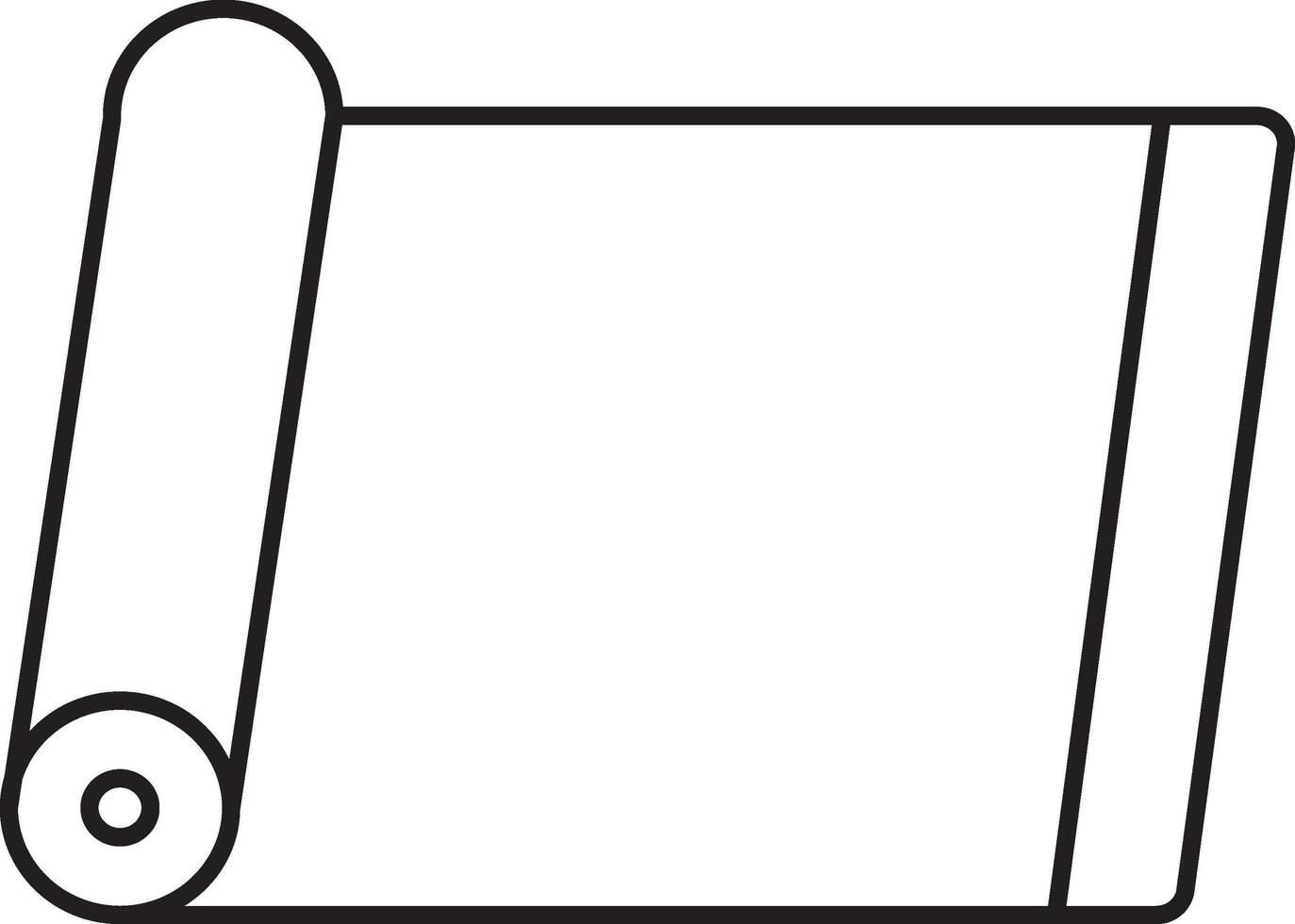 Isolated Yoga Mat Icon In Line Art. vector