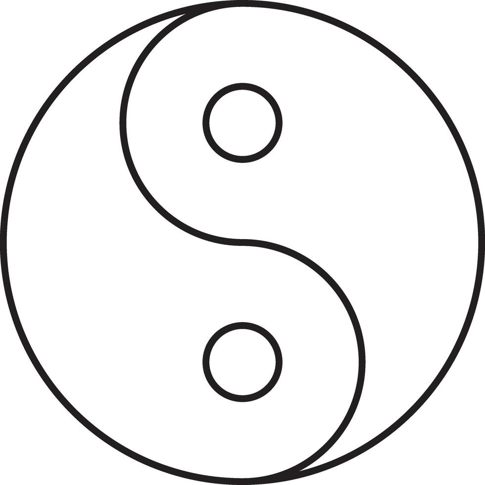 Isolated Yin Yang Symbol Icon In Line Art. vector